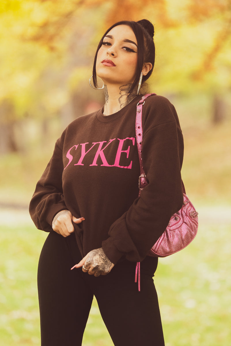 Classic Chocolate Pink Crew Neck SYKE Long Sleeve