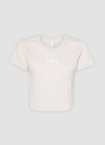 Heather Dust Flowy Crop Tee