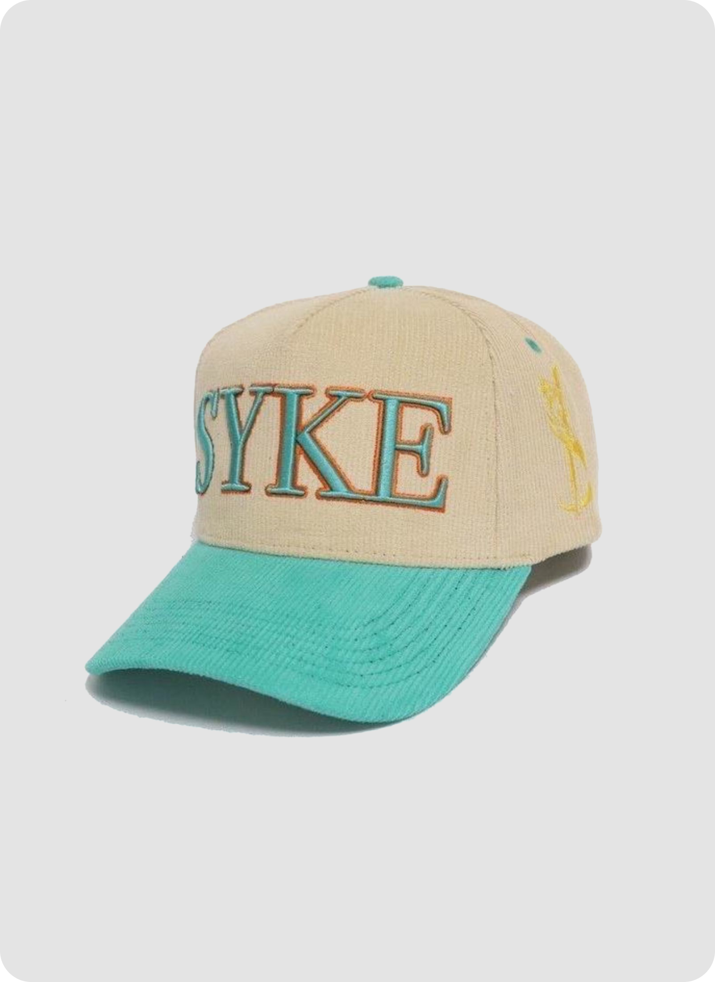 SYKE x Kansas City Corduroy Hat - AQUA ORANGE