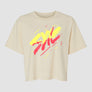 Cream Boxy T-Shirt w/ Yellow & Neon Pink SYKE