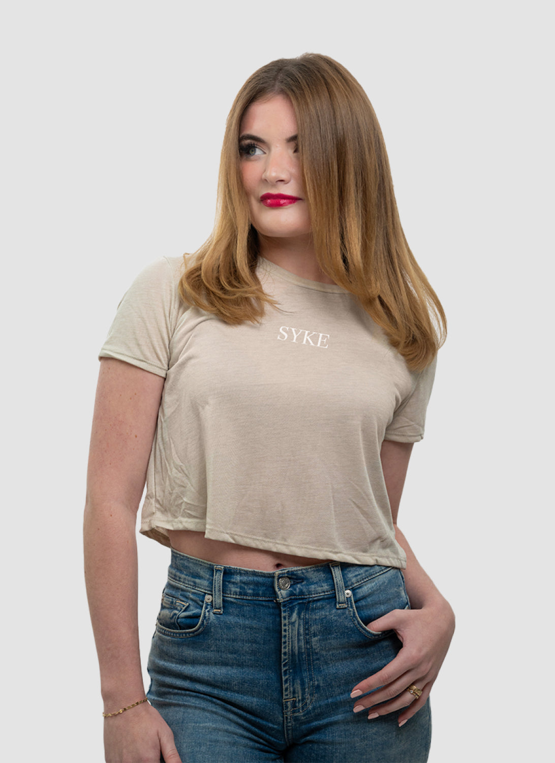 Heather Dust Flowy Crop Tee