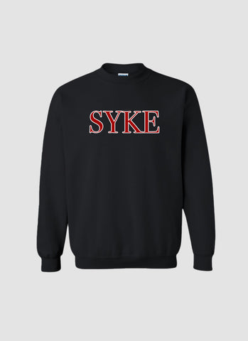 Classic Black Red Crew Neck SYKE Long Sleeve