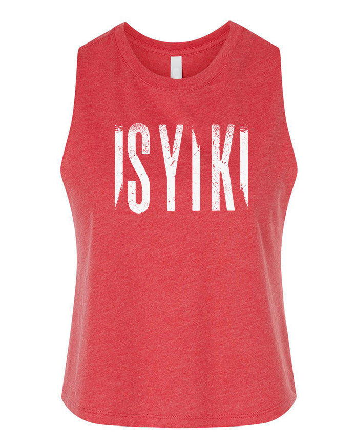 Heather Red Racerback Crop Tank