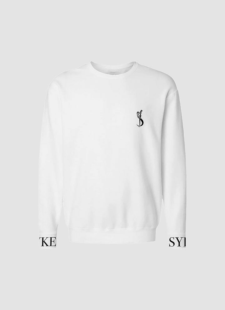 SYKE White Crew Neck Long Sleeve