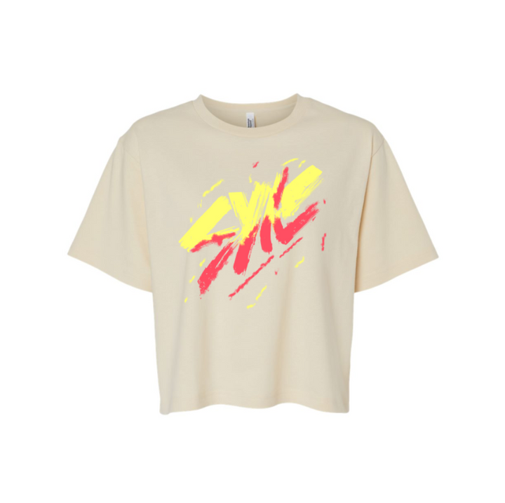 Unisex Relaxed Fit T-Shirt – Sand (Yellow & Neon Pink SYKE Print)