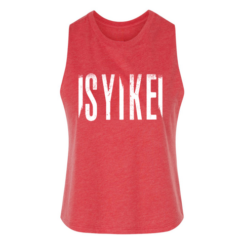 Heather Red Racerback Crop Tank