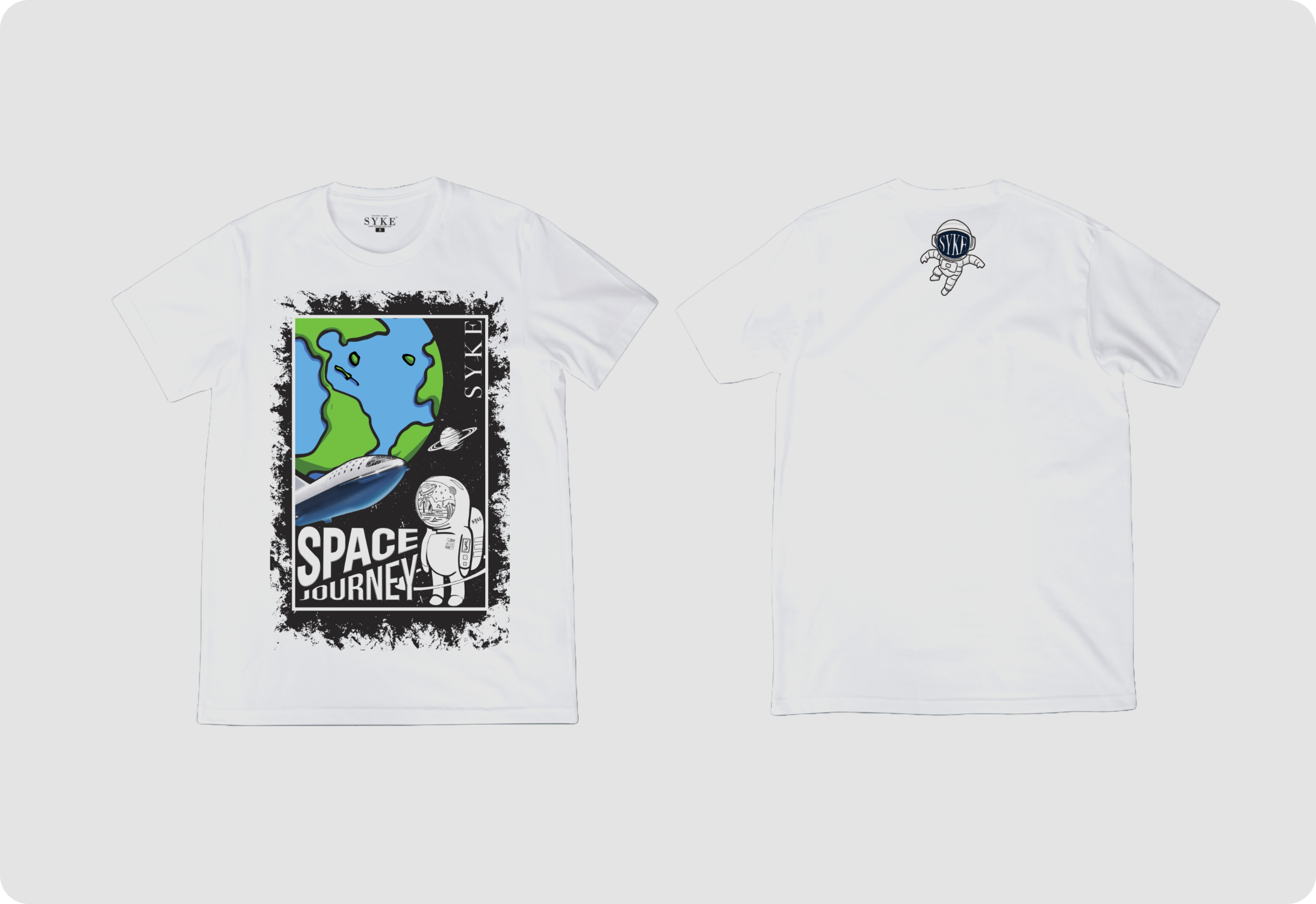 SYKE SPACE JOURNEY Youth White T-Shirt