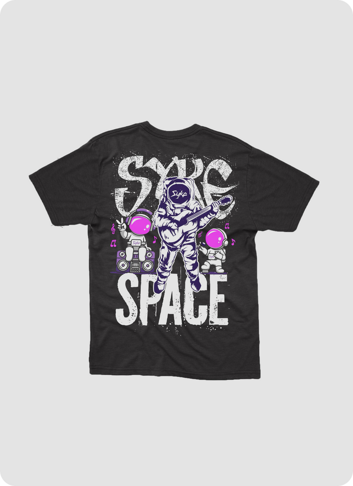 SYKE Space Music Youth T-Shirt - Black