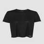 SYKE Black Flowy Crop Top