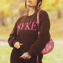 Classic Chocolate Pink Crew Neck SYKE Long Sleeve