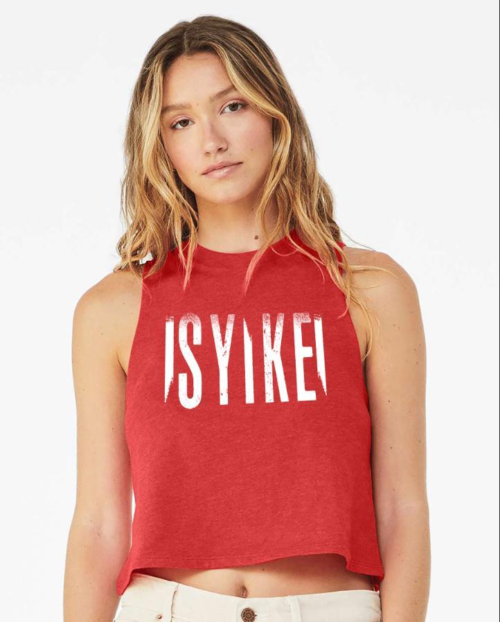 Heather Red Racerback Crop Tank