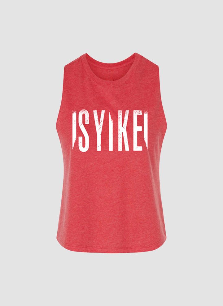 Heather Red Racerback Crop Tank