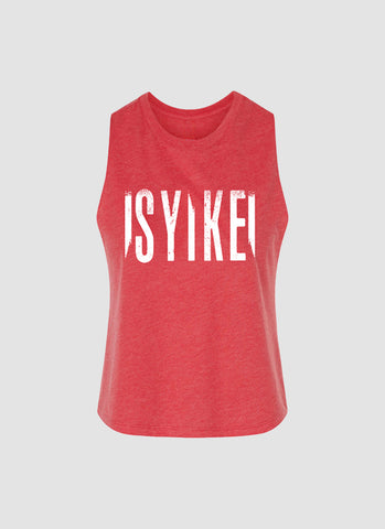 Heather Red Racerback Crop Tank